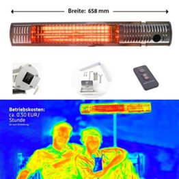 Gardigo Edelstahl Infrarotstrahler Heizstrahler, Infrarot Kurzwellen - wärmen gezielt Menschen und nicht die Umwelt, keine abtriftende Wärme, Wärmestrahler, Terrassenstrahler, 4-Stufen 650 - 2000 W -